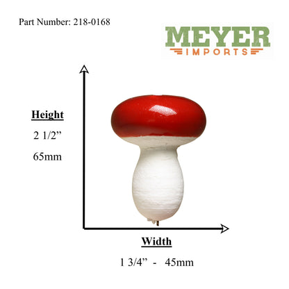 Red Mushrooms -Large! 1 3/4" Red Spun Cotton - 3 Pcs - 218-0168