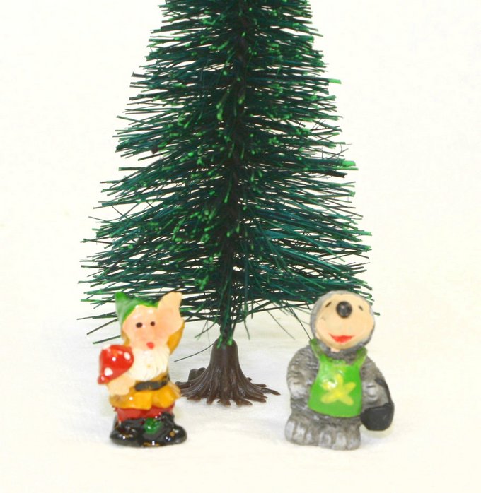 Bottle Brush Trees - 4" - 2 Pcs Set - 218-0254