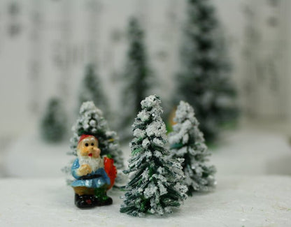 Snowy Evergreen Tree - 1" - Set of 5 - 218-0401