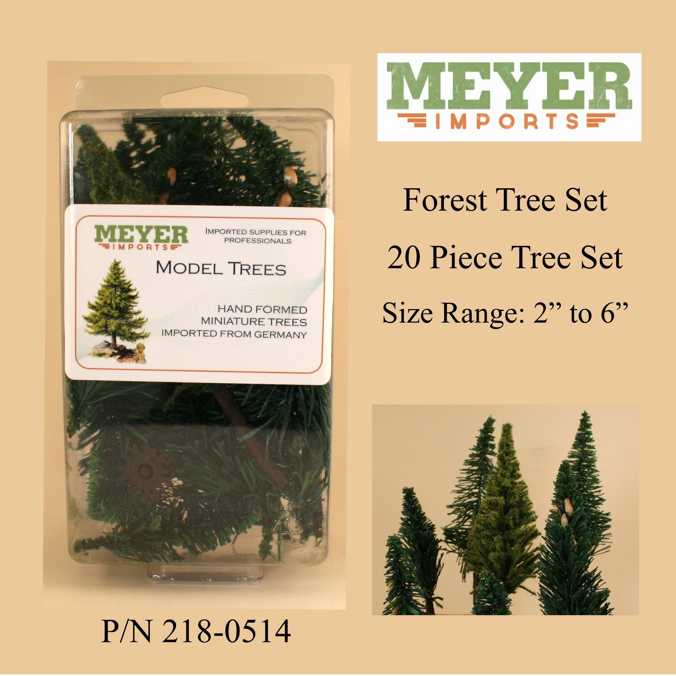 Forest Tree Set - 20 Assorted Pieces - 2" to 6" Tall  - 218-0514