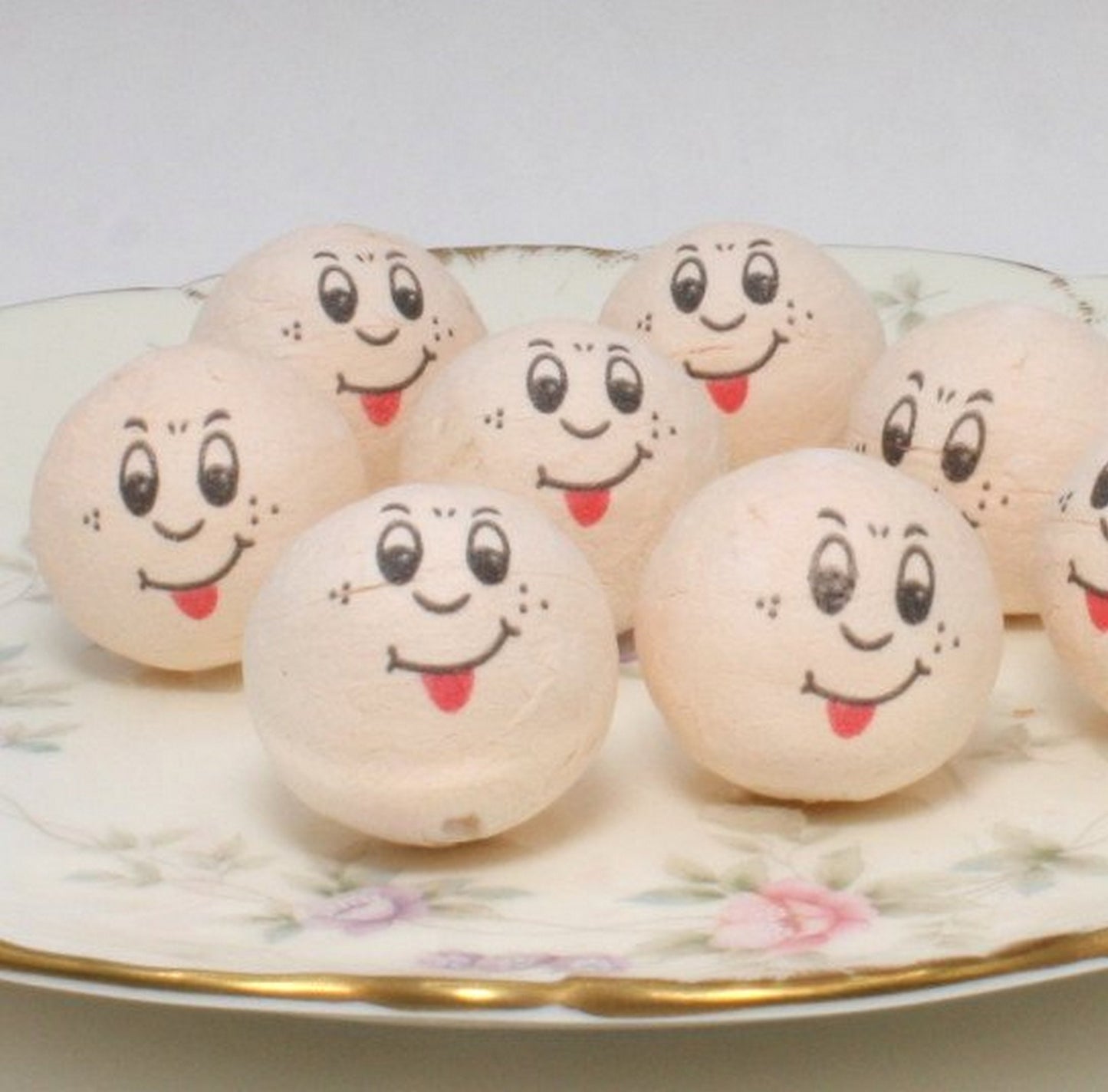 Funny Faces w/ Tougue - 1" Cotton Heads - Set of 8 - 703-3820