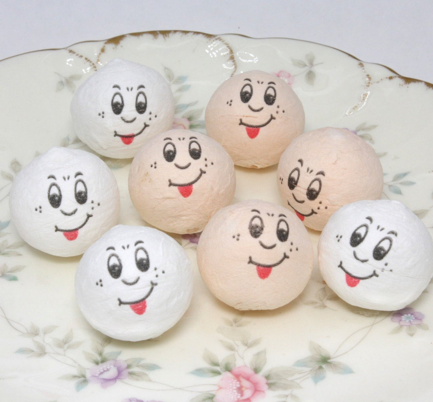 Funny Faces w/ Tougue - 1" Cotton Heads - Set of 8 - 703-3820