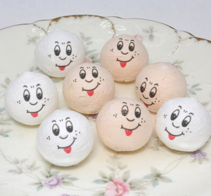 Funny Faces w/ Tougue - 1" Cotton Heads - Set of 8 - 703-3820