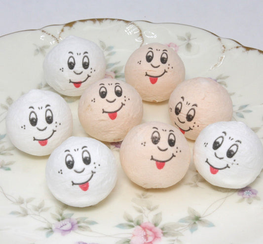 Funny Faces w/ Tougue - 1" Cotton Heads - Set of 8 - 703-3820