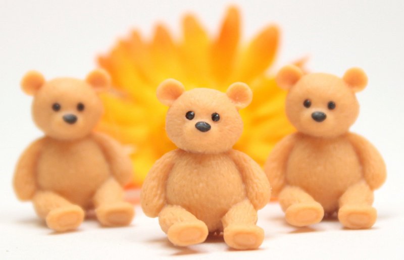 Teddy Bears - 3/4" Tall - Set of 4 - 234-0038