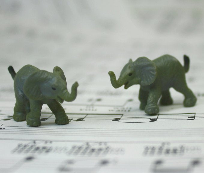 Elephant Babies - Hand Painted -  Set of 4 - 234-0222