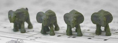Elephant Babies - Hand Painted -  Set of 4 - 234-0222