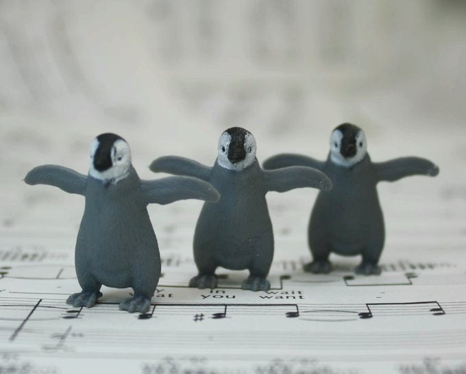 Penguin Babies - Hand Painted -  Set of 4 - 234-1322