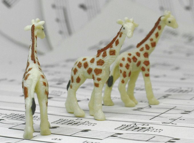 Giraffes Babies - Hand Painted -  Set of 4 - 234-2622