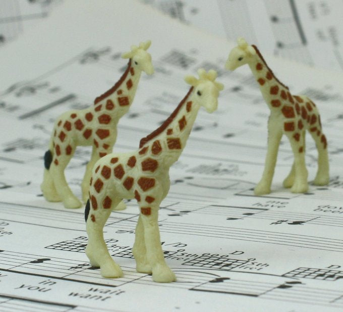 Giraffes Babies - Hand Painted -  Set of 4 - 234-2622