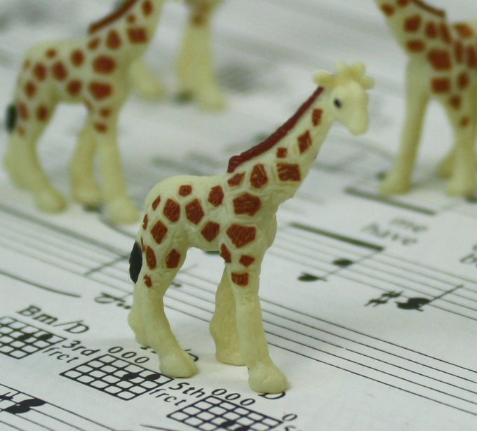 Giraffes Babies - Hand Painted -  Set of 4 - 234-2622