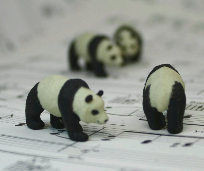 Panda Bears - Hand Painted -  Set of 4 - 234-2722