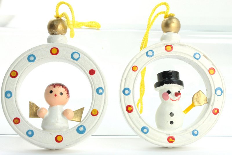 Christmas Ornaments -  Set of 6 - Vintage German - 701-1008