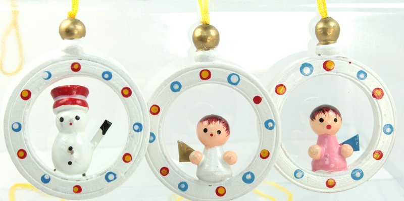 Christmas Ornaments -  Set of 6 - Vintage German - 701-1008