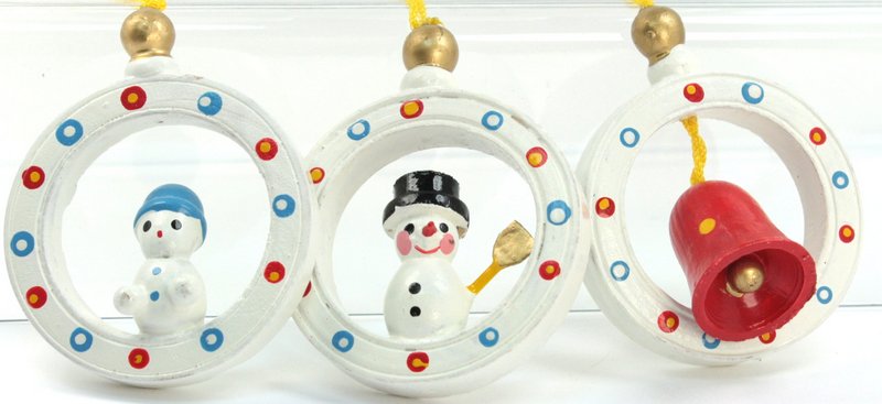 Christmas Ornaments -  Set of 6 - Vintage German - 701-1008