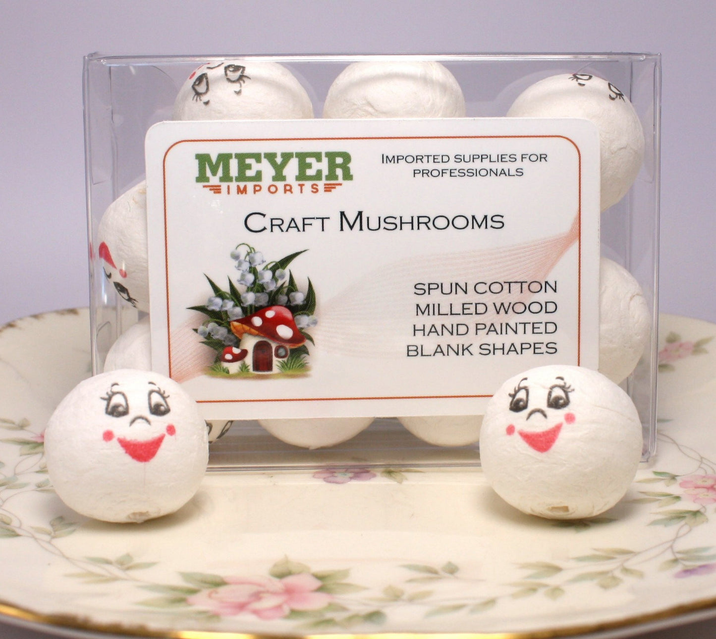 Happy Angel - 1" White Cotton Heads - Set of 10 - 703-0250