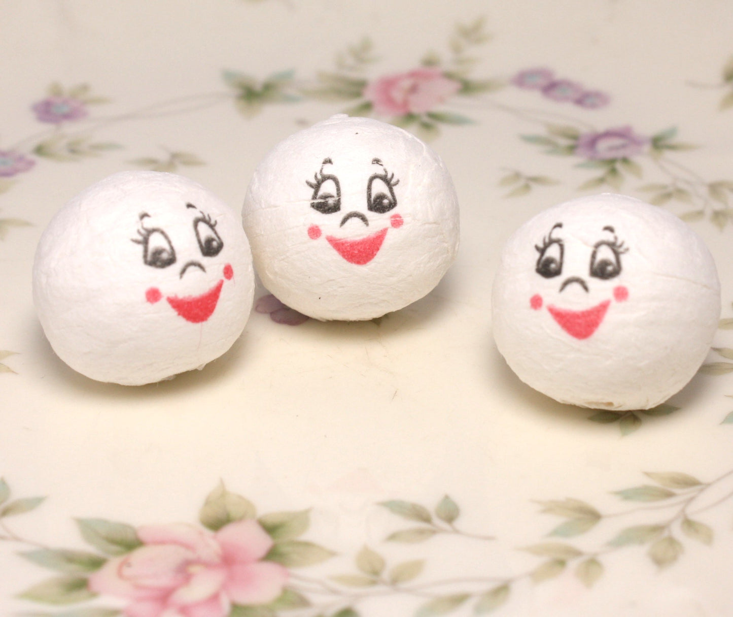 Happy Angel - 1" White Cotton Heads - Set of 10 - 703-0250
