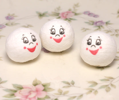 Happy Angel - 1" White Cotton Heads - Set of 10 - 703-0250