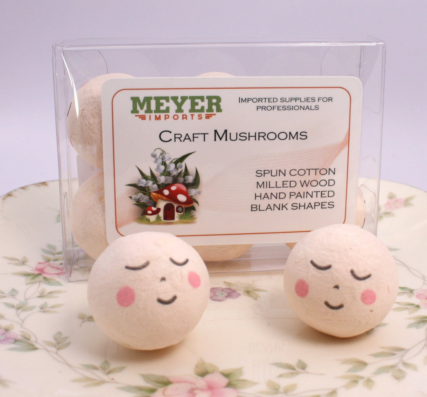 Angel Heads - Beige - 1.2" Cotton Heads - Set of 6 - 703-0384
