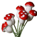 Red - Plaster - Small Mushrooms - Set of 10 - 3/8" - 703-0810