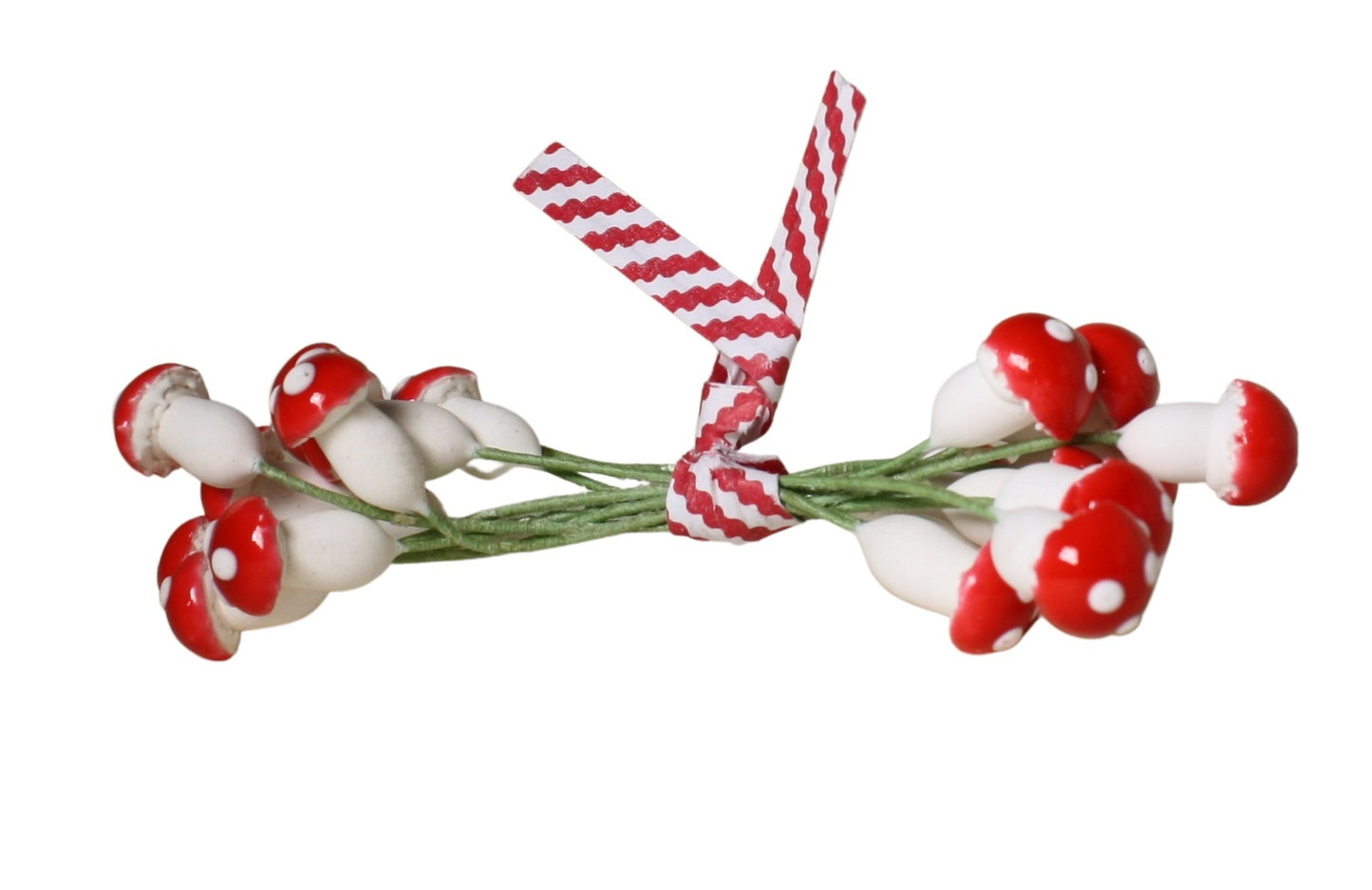 Red - Plaster - Small Mushrooms - Set of 10 - 3/8" - 703-0810