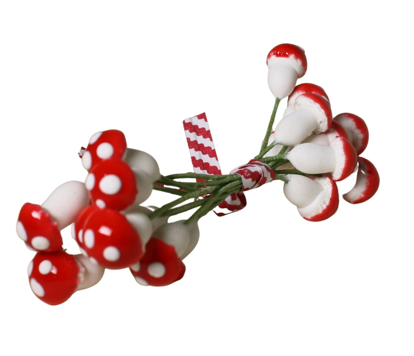 Red - Plaster - Small Mushrooms - Set of 10 - 3/8" - 703-0810
