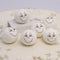 Big Smile! - 1" White Cotton Heads - Set of 10 - 703-5002