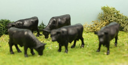 Cows - 1" Cattle-Angus - Set of 5 - 102-2049