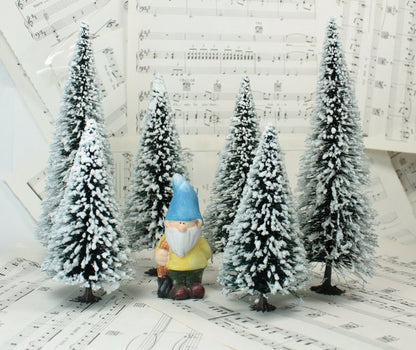 Snowy Bottle Brush Tree - 6 1/2" Set of 1 - 106-080A