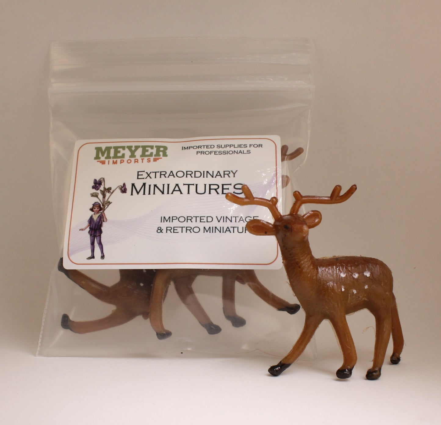 Deer - 2.5" Tall - Set of 2 - Brown - 204-8814