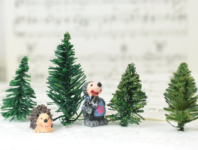 Forest Trees  - Under 2" Tall - 10 Pcs Set (218-0200)