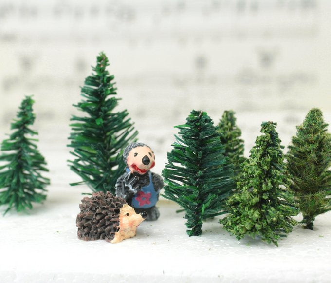 Forest Trees  - Under 2" Tall - 10 Pcs Set (218-0200)