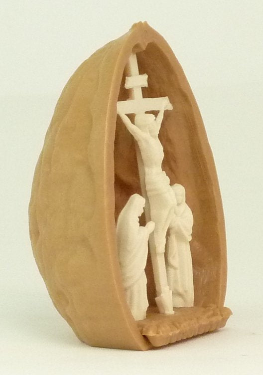 Walnut Shell with Crucifex - 203-3-137B