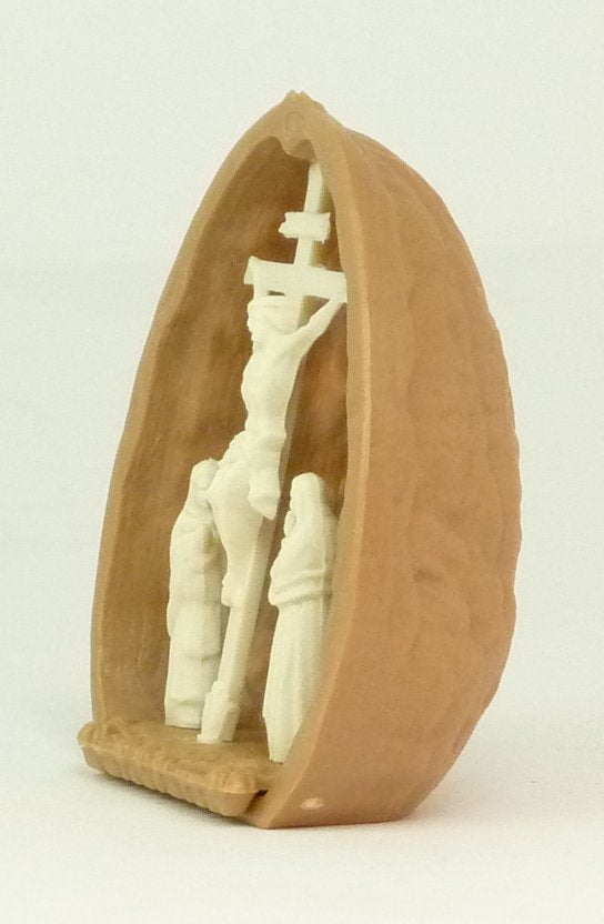 Walnut Shell with Crucifex - 203-3-137B