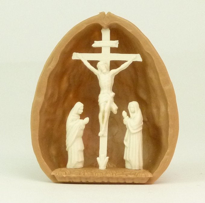 Walnut Shell with Crucifex - 203-3-137B