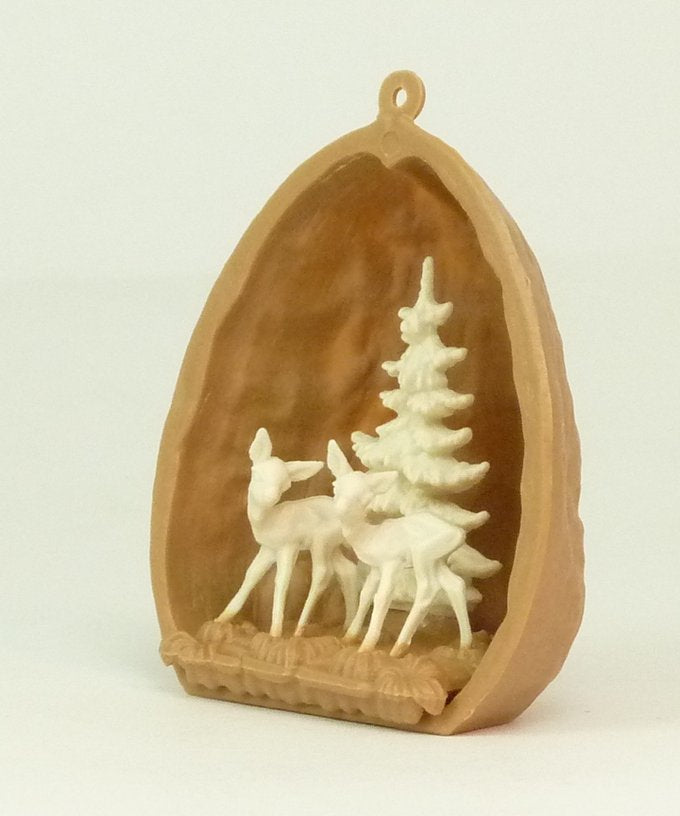 Walnut Shell with Two Deer - 203-3-137C