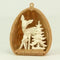 Walnut Shell with Lg Deer - 203-3-137D