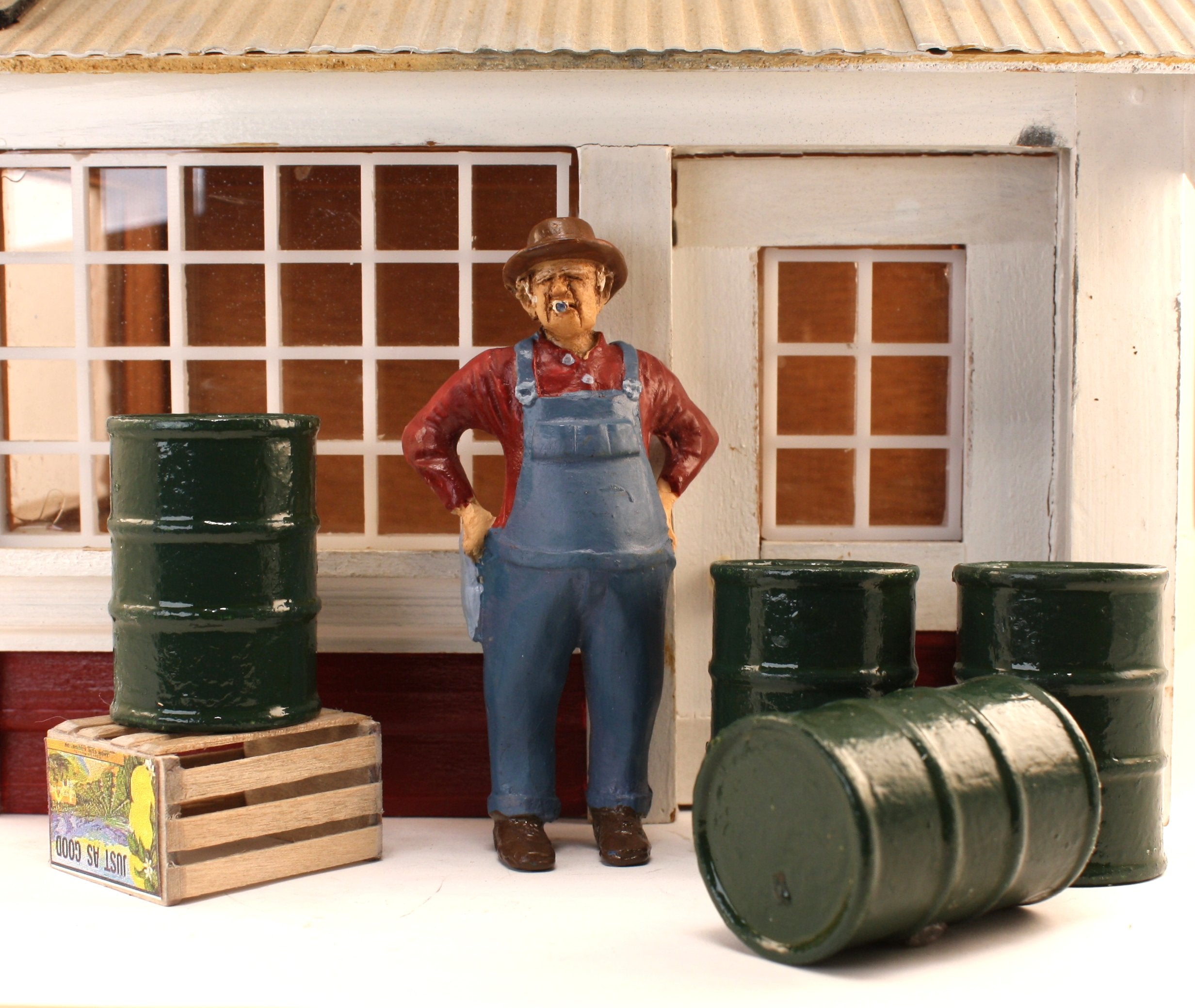 Industrial Barrels - Green - Set of 4 - 1:24 Scale - 101-0606