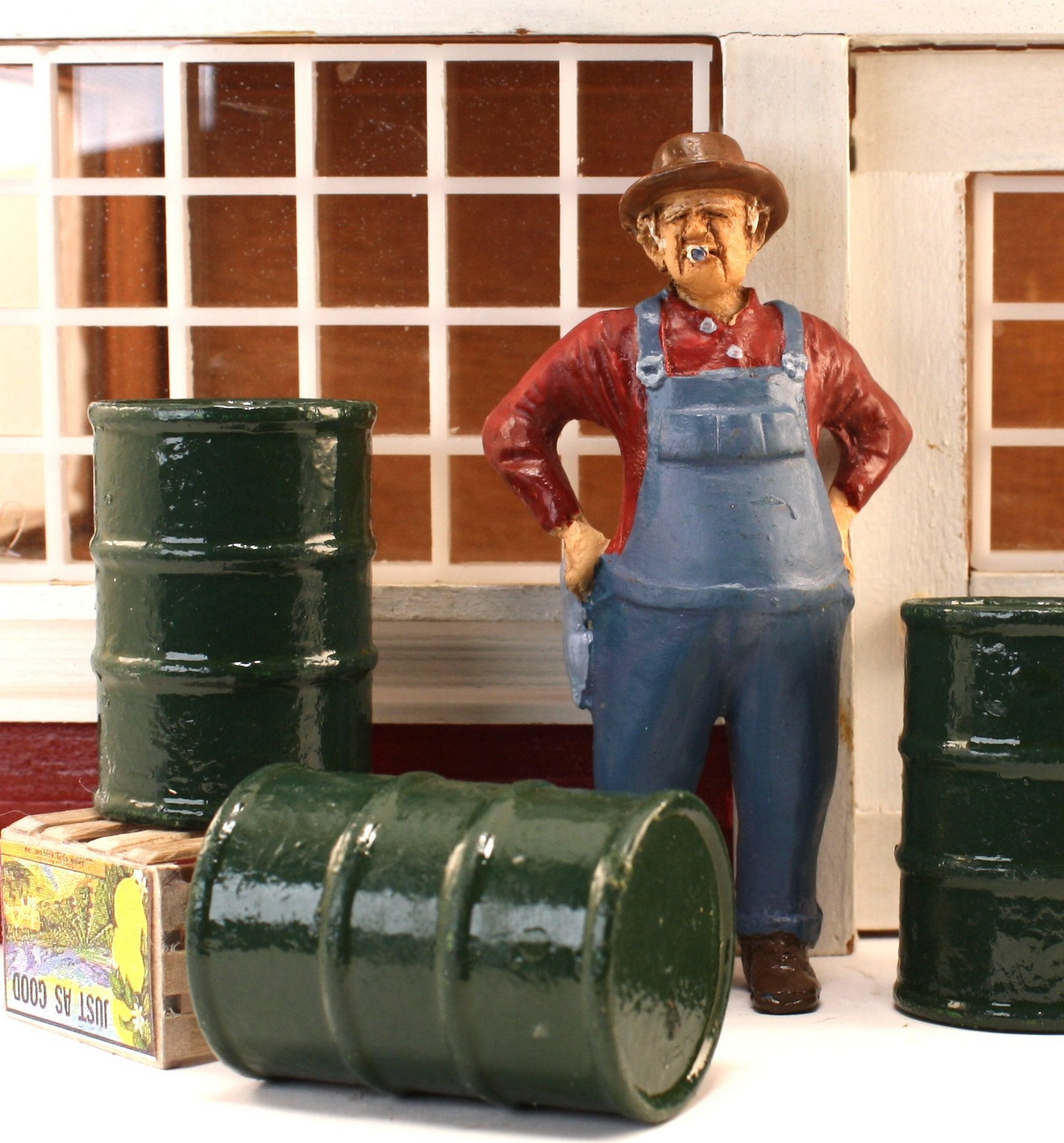 Industrial Barrels - Green - Set of 4 - 1:24 Scale - 101-0606