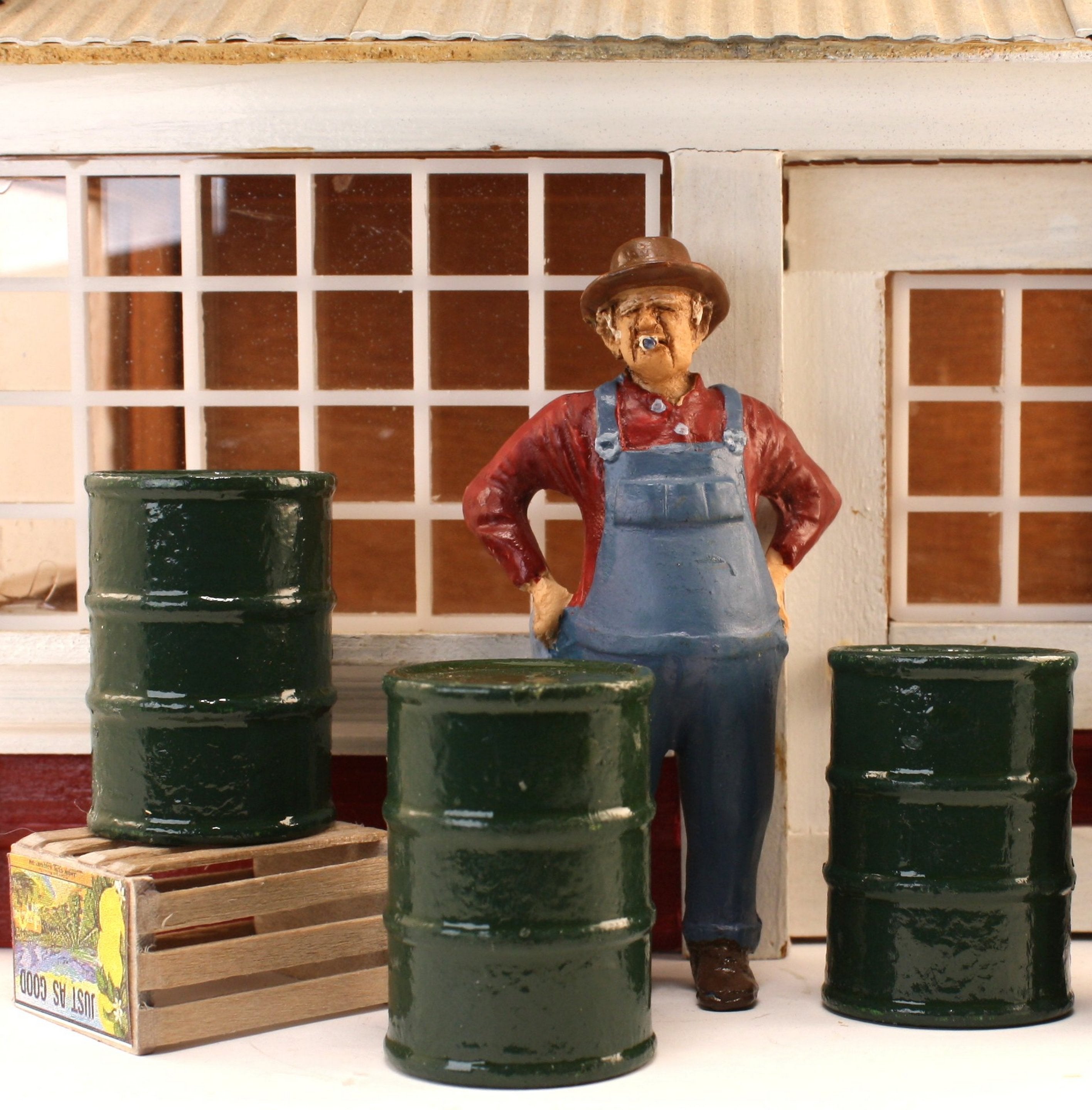 Industrial Barrels - Green - Set of 4 - 1:24 Scale - 101-0606