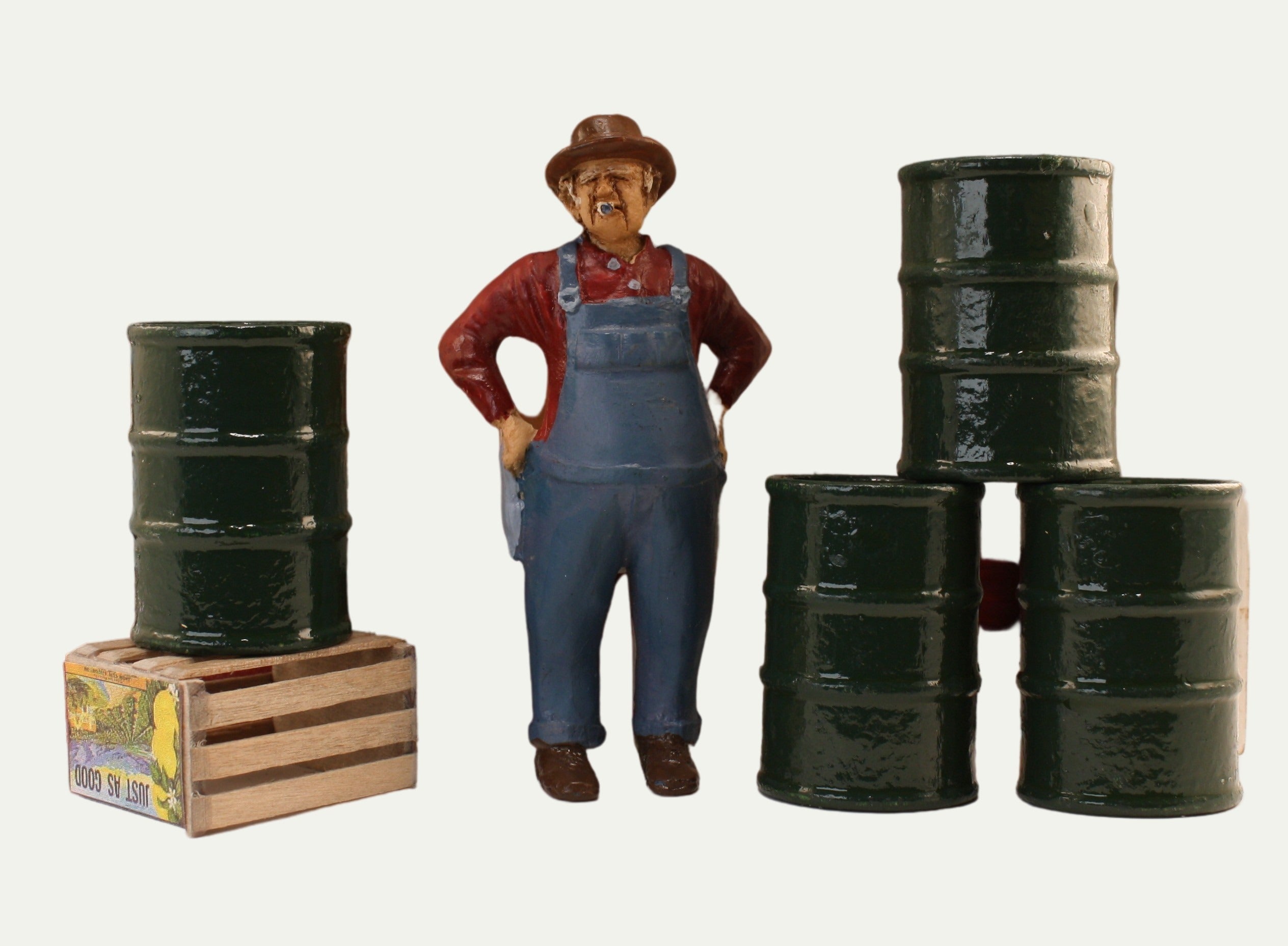 Industrial Barrels - Green - Set of 4 - 1:24 Scale - 101-0606