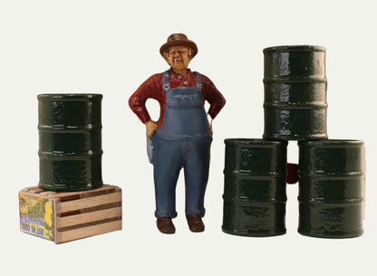Industrial Barrels - Green - Set of 4 - 1:24 Scale - 101-0606
