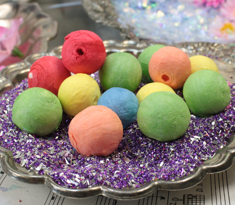 Balls Colored - Spun Cotton - Set of 10 - 703-0207