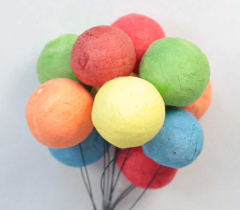Balls Colored - Spun Cotton - Set of 10 - 703-0207