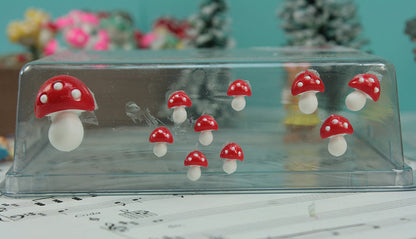 Red - Flatback Mushrooms - Medium -  Set of 10 - 203-3-2504