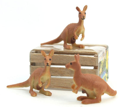 Kangaroo with Baby -  Hand Painted -  Set of 4 - 234-4022