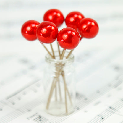 Red Metallic Spheres - Close Out - 10 pcs - 706-1100