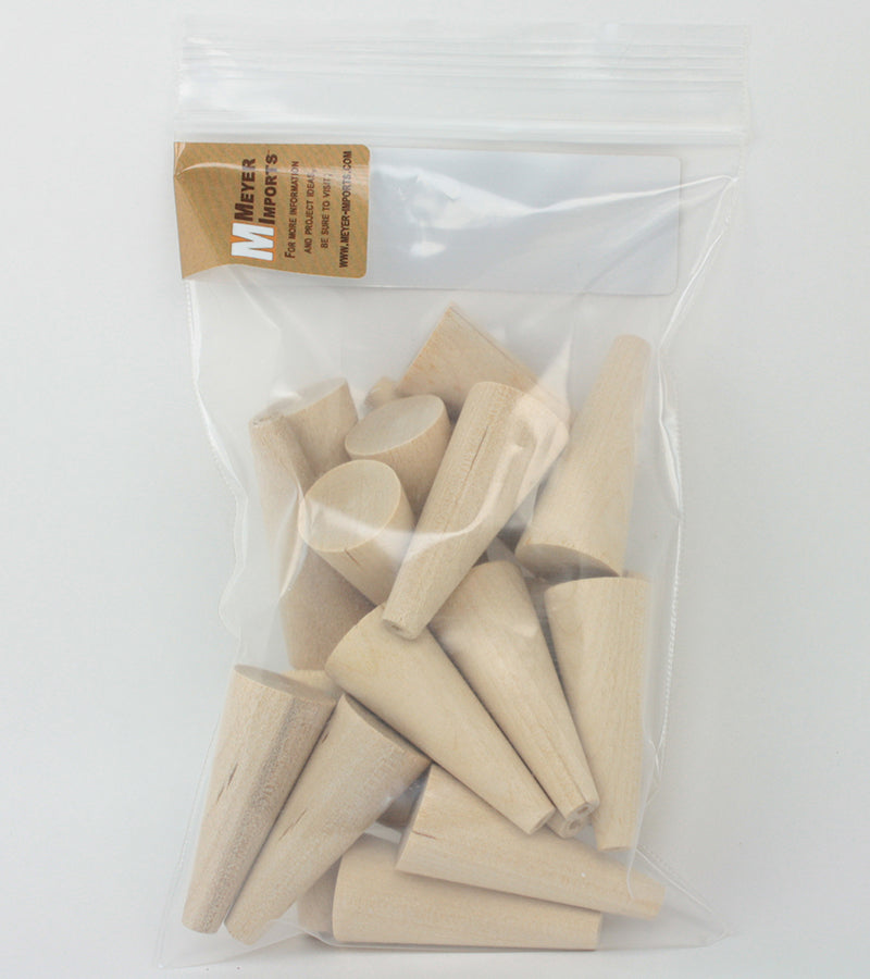 Wooden Craft Cones - 20 Pieces - 1  3/4" Tall - IV3-2483